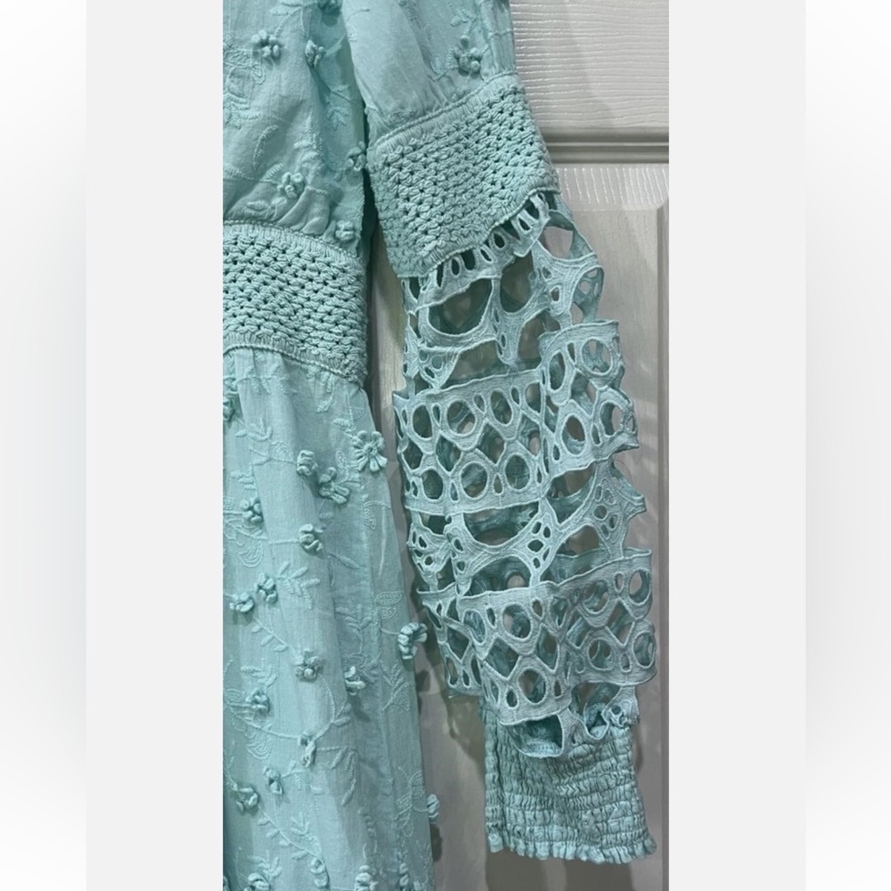 BOSTON PROPER MIXED MEDIA LACE DRESS NET Sz S - Picture 7 of 11